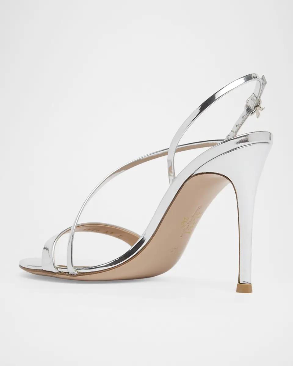 Gianvito Rossi 95mm Manhattan Metallic Leather Sandals | Thumbnail 4 Gianvito Rossi 95mm Manhattan Metallic Leather Sandals | Thumbnail 4