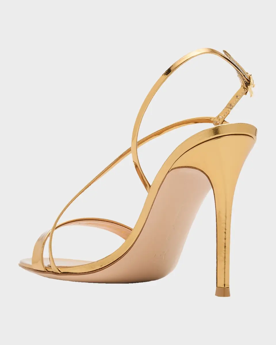 Gianvito Rossi 95mm Manhattan Metallic Leather Sandals | Thumbnail 7 Gianvito Rossi 95mm Manhattan Metallic Leather Sandals | Thumbnail 7