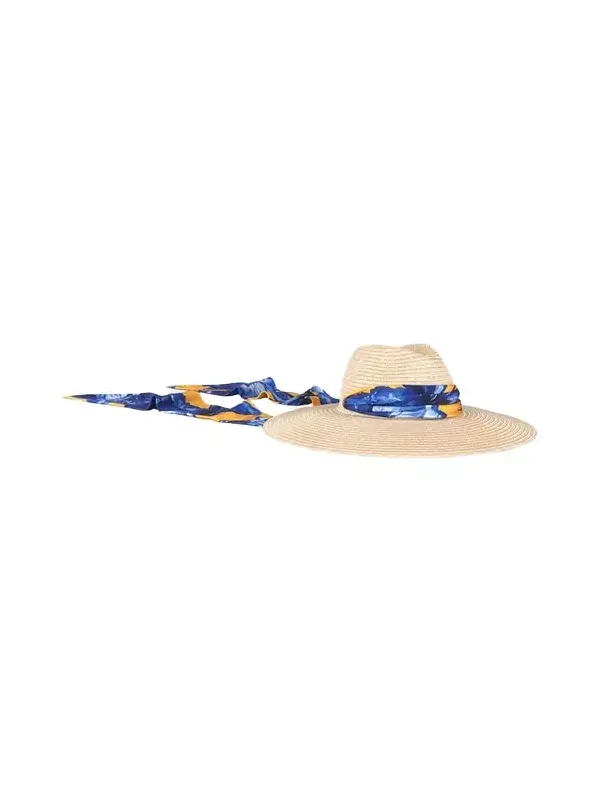 Cassidy Packable Wide-Brim Fedora with Scarf