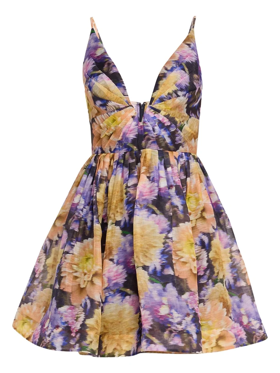 Zimmermann Luna V-Neck Mini Dress