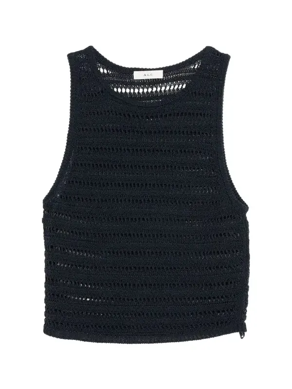 Gale Open Knit Sleeveless Crop Top Gale Open Knit Sleeveless Crop Top