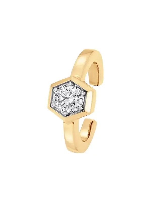 Honey Comb 18K Gold & Diamond Ear Cuff Honey Comb 18K Gold & Diamond Ear Cuff