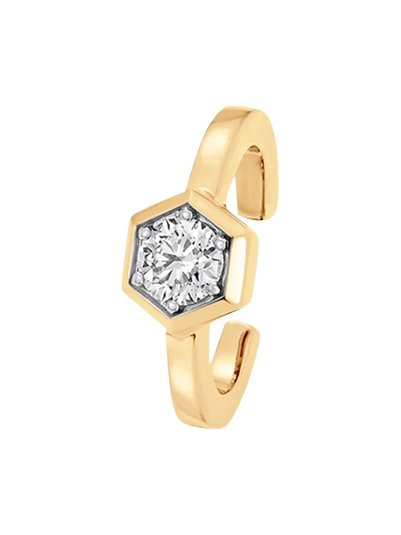 Honey Comb 18K Gold & Diamond Ear Cuff Honey Comb 18K Gold & Diamond Ear Cuff