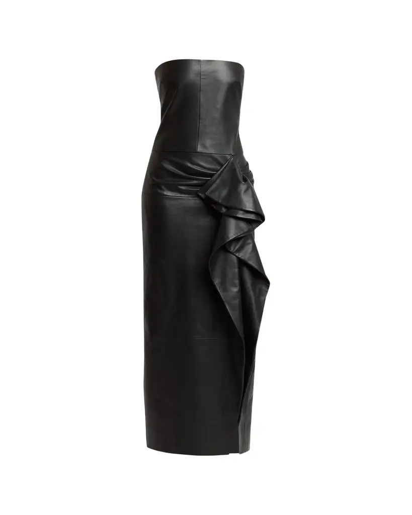 Proenza Schouler Alonna Strapless Leather Dress