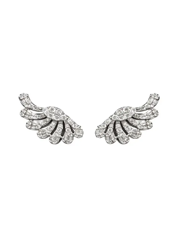 1.194ct Diamond 18K Gold Leaf Climber Earrings 1.194ct Diamond 18K Gold Leaf Climber Earrings