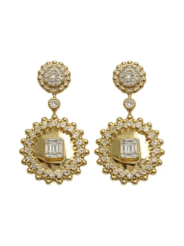 1.49ct Diamond 14K Gold Dangle Earrings 1.49ct Diamond 14K Gold Dangle Earrings