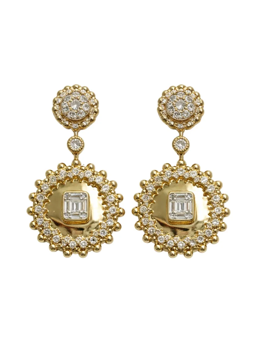 1.49ct Diamond 14K Gold Dangle Earrings