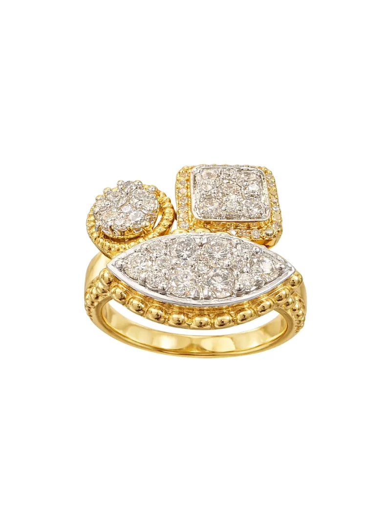 2.63ct Dimond 14K Gold Multi Shaped Ring 2.63ct Dimond 14K Gold Multi Shaped Ring