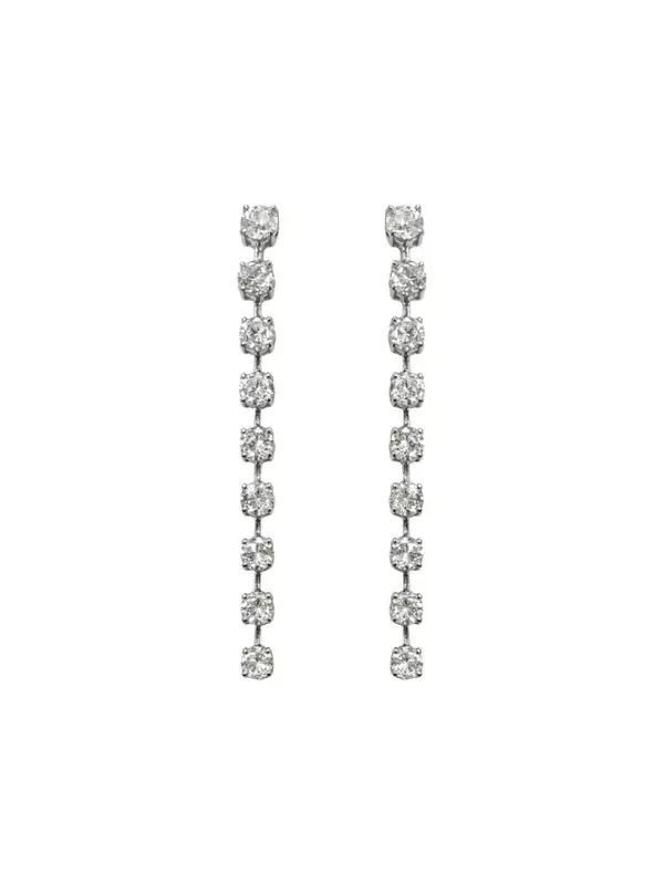 3.05ct Diamond 14K Gold Linear Drop Earrings