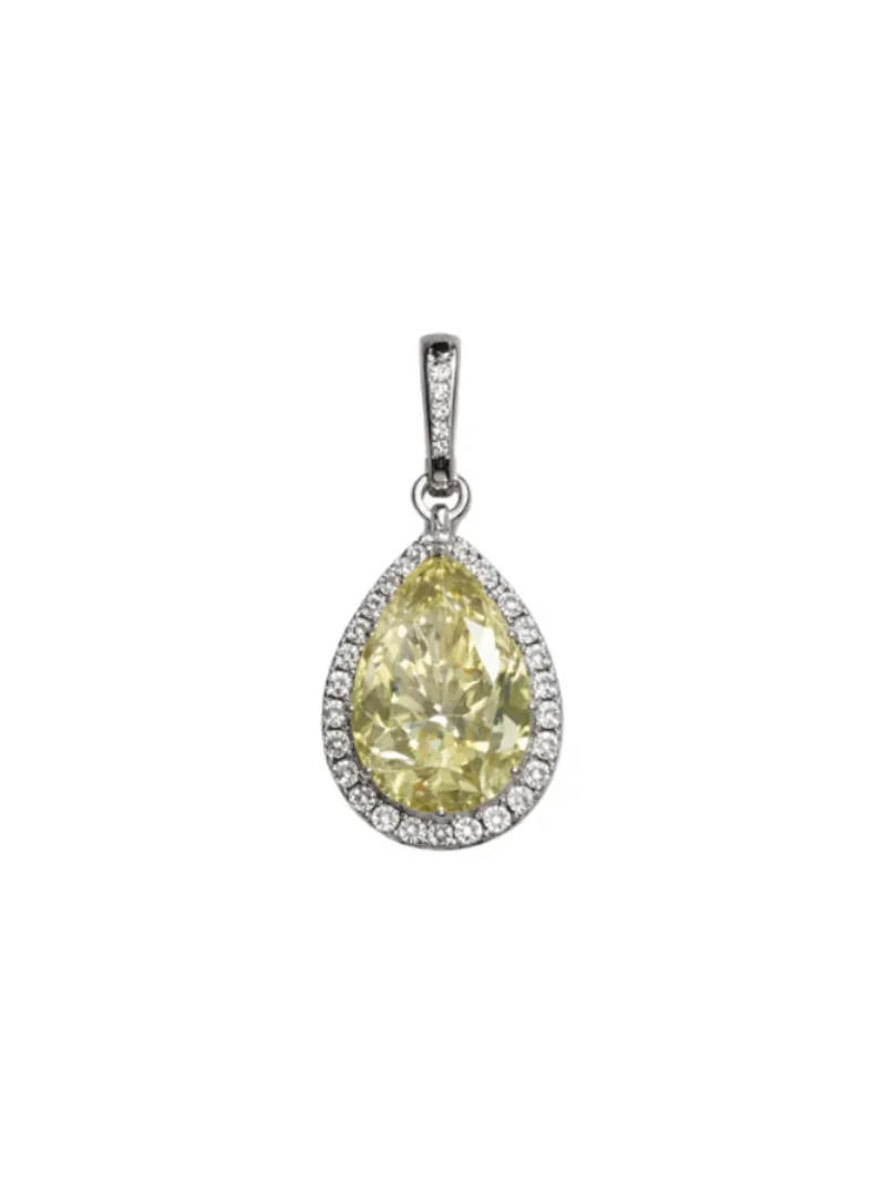 6.31ct Diamond 18K Gold Statement Halo Pear Pendant 6.31ct Diamond 18K Gold Statement Halo Pear Pendant