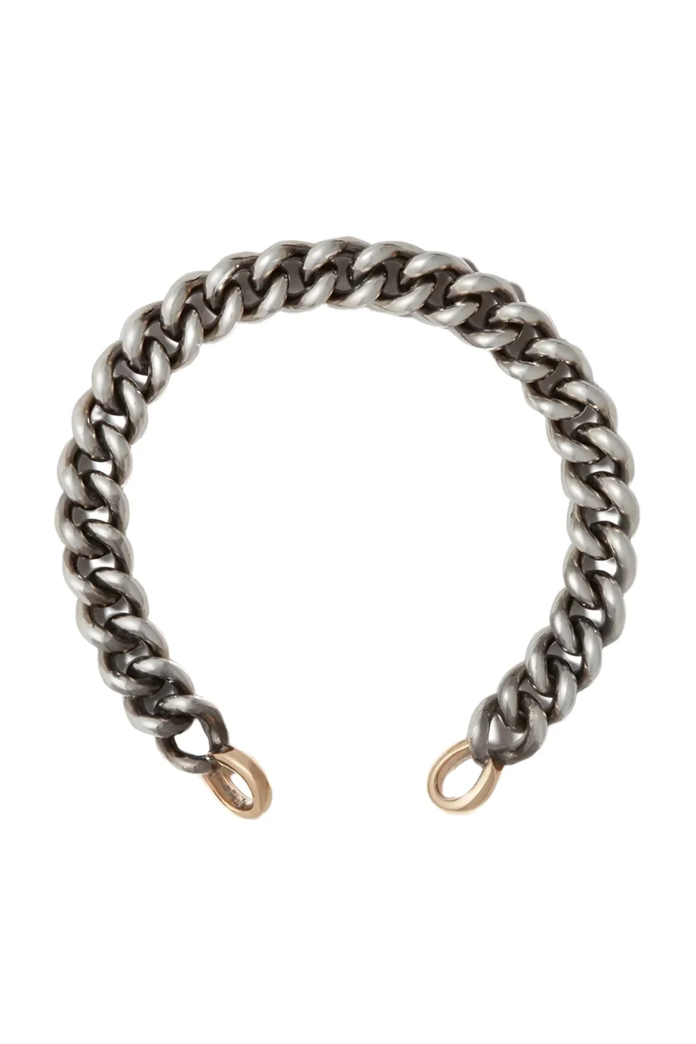 Marla Aaron MiniMega Curb Chain Bracelet - Silver Yellow Gold - 6.5in