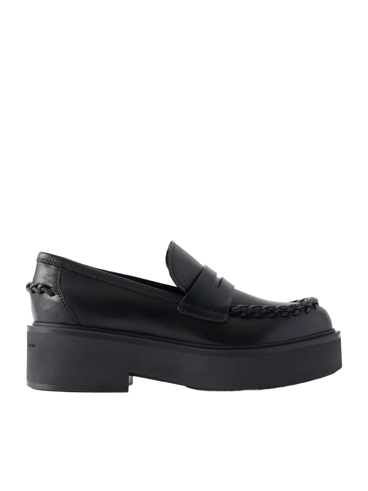 Gianvito Rossi Yuna Braided Leather Loafers