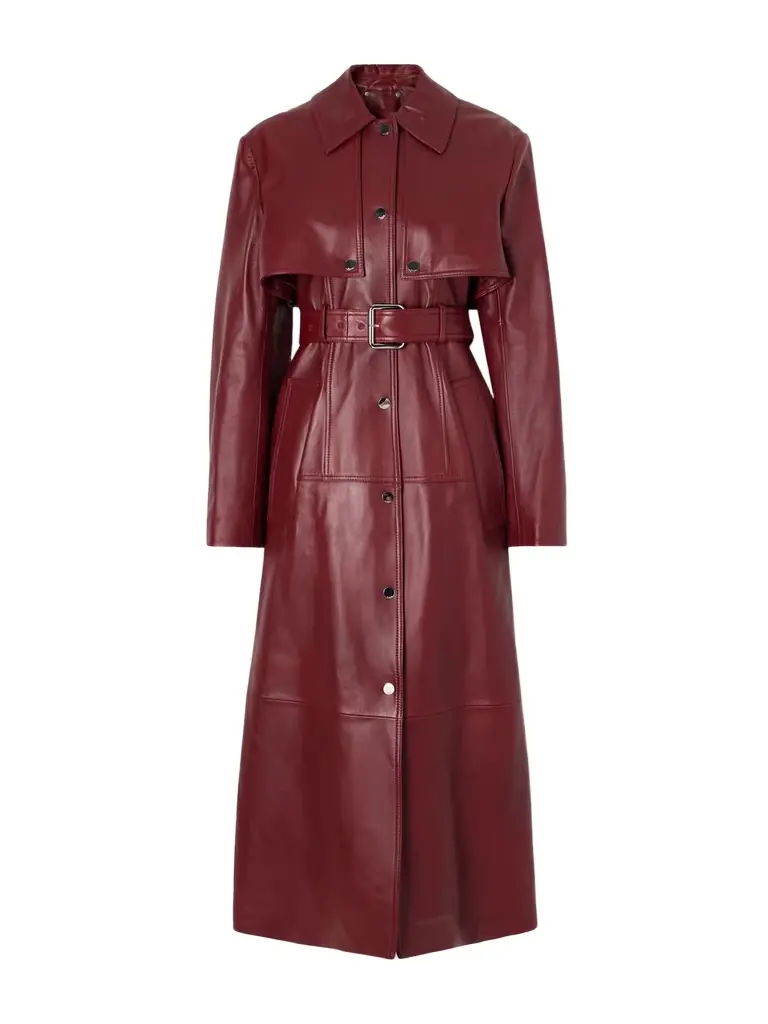 Sportmax Belted Leather Trench Coat | Image 1 Sportmax Belted Leather Trench Coat | Image 1
