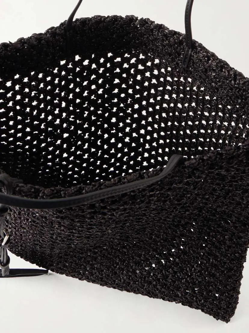 The Row Barn Mini Leather-trimmed Woven Raffia Tote | Thumbnail 4 The Row Barn Mini Leather-trimmed Woven Raffia Tote | Thumbnail 4