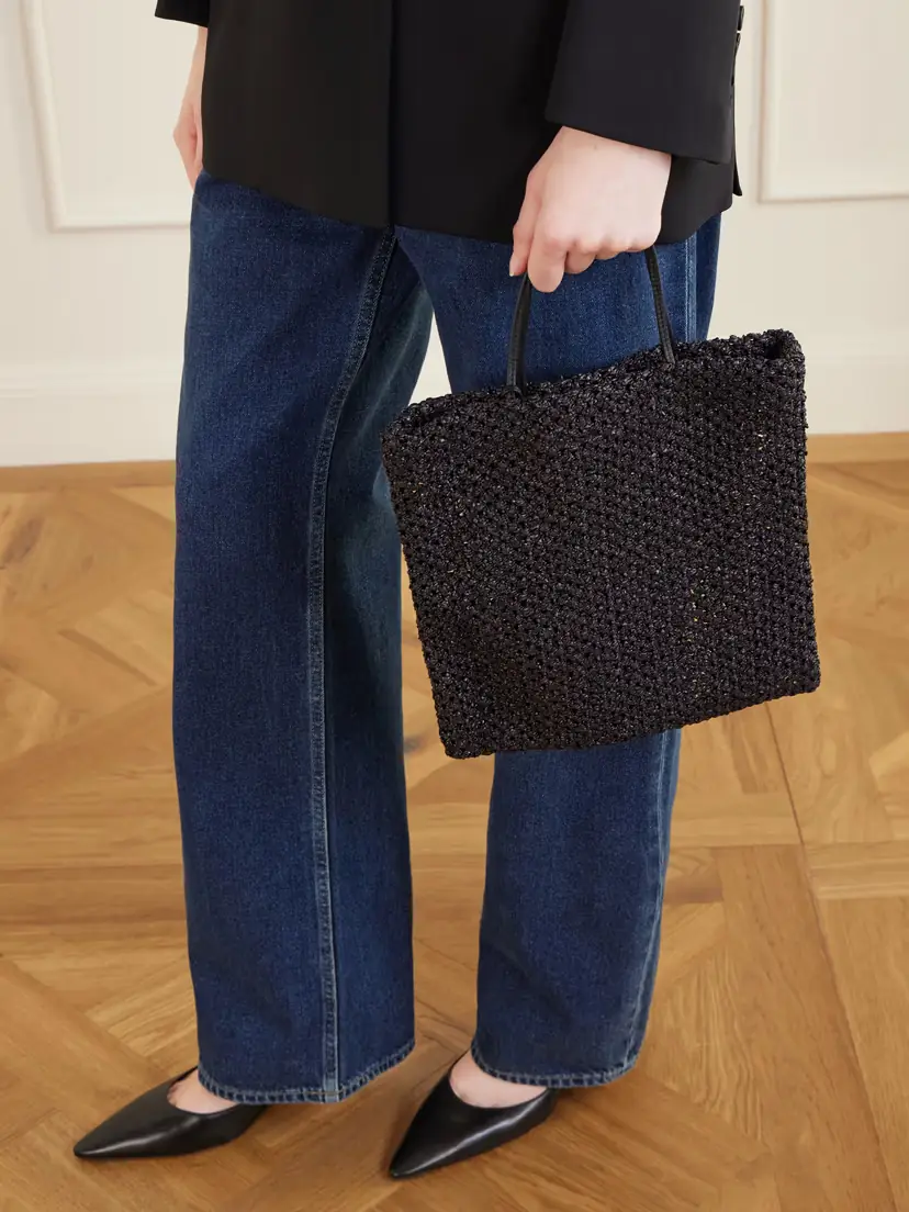 The Row Barn Mini Leather-trimmed Woven Raffia Tote | Thumbnail 5 The Row Barn Mini Leather-trimmed Woven Raffia Tote | Thumbnail 5
