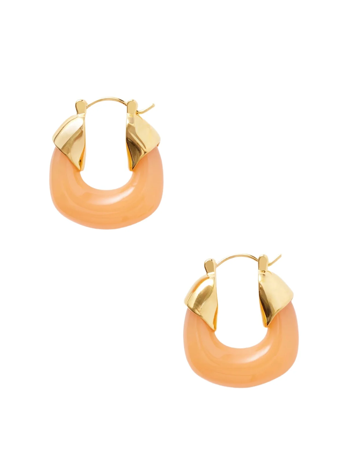 Lizzie Fortunato Tangerine Gold-tone Resin Hoop Earrings