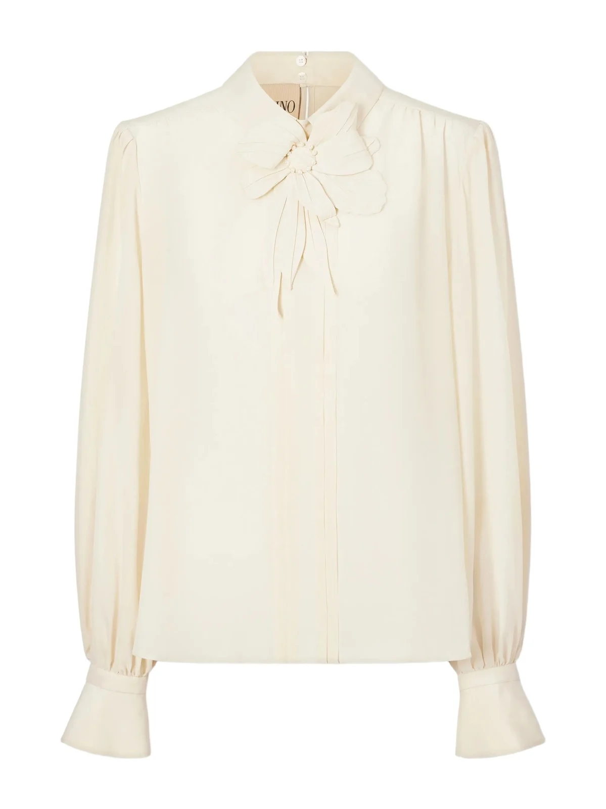 Bow-embellished Silk-crepe De Chine Blouse
