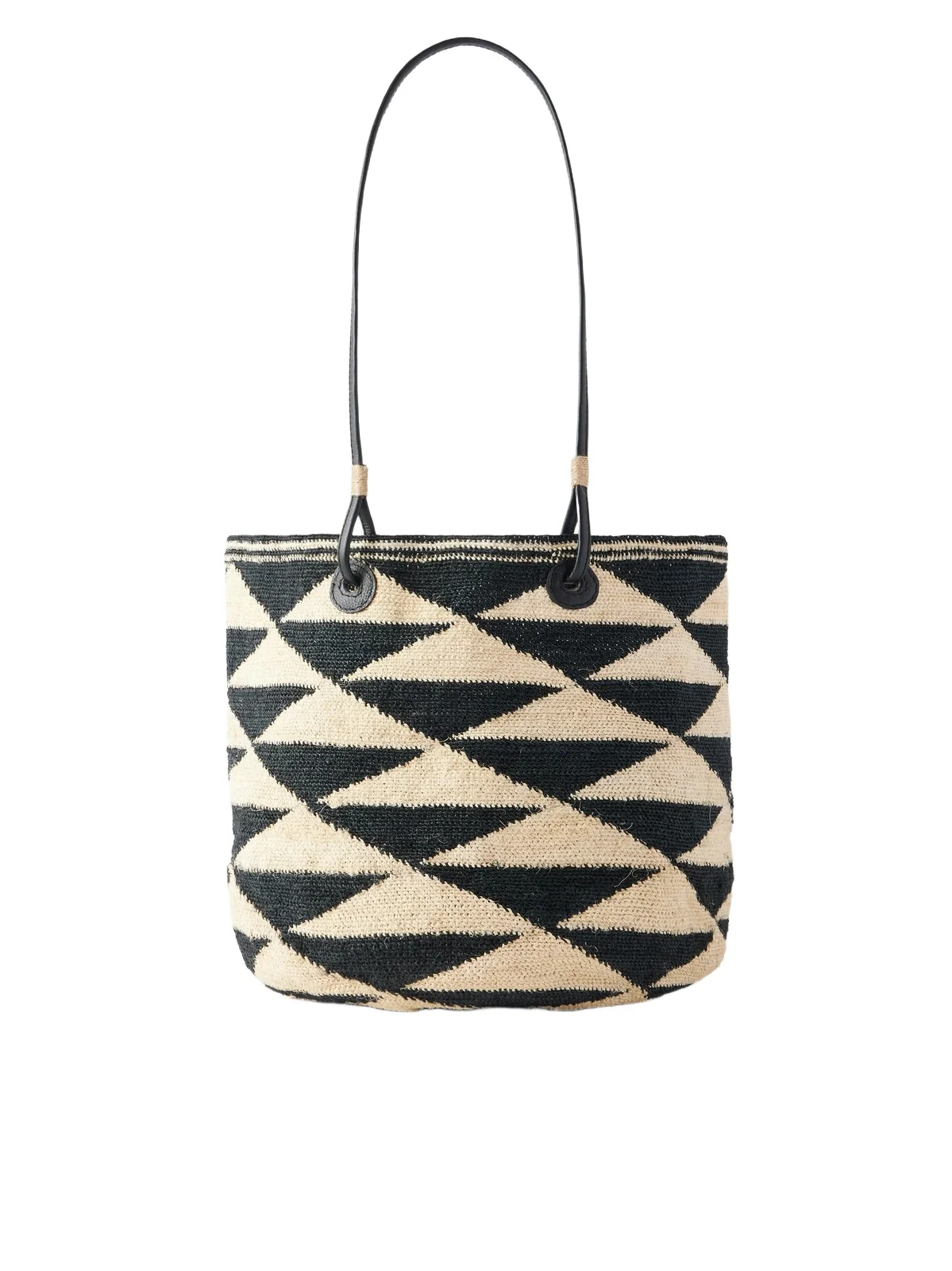 Shiga Medium Leather-trimmed Sisal Shoulder Bag Shiga Medium Leather-trimmed Sisal Shoulder Bag