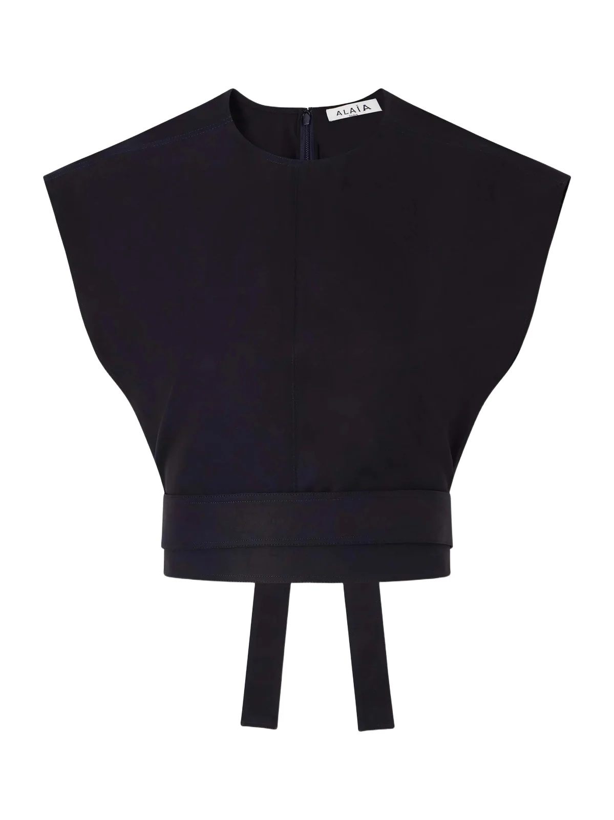 Belted Cropped Cotton-gabardine Top