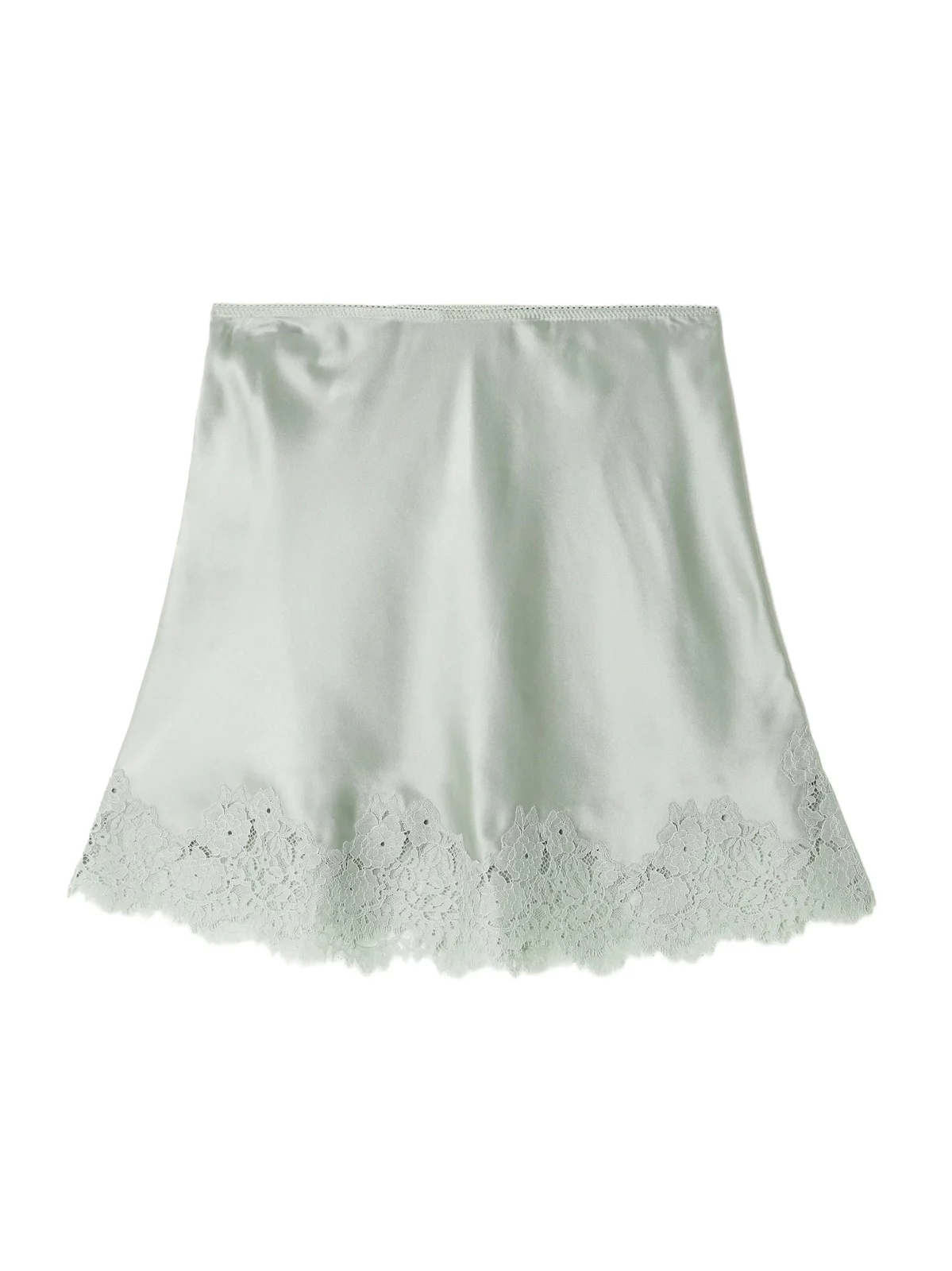 Giulietta Lace-trimmed Silk-charmeuse Mini Skirt