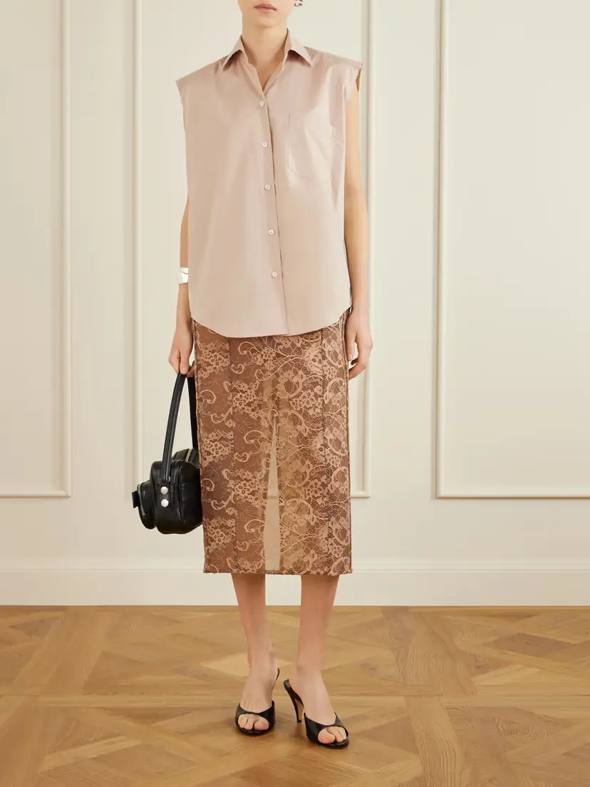 Acne Studios Lace Cotton-blend Midi Skirt | Thumbnail 2
