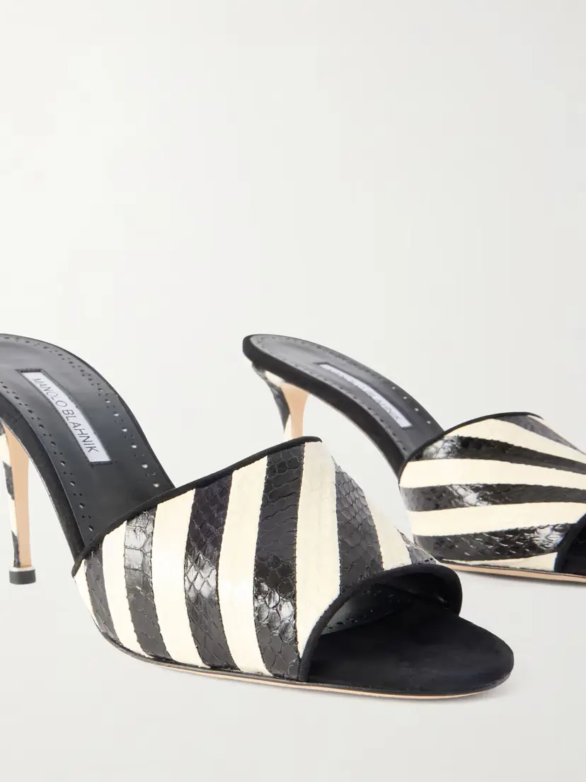 Manolo Blahnik Larache 90 Striped Elaphe Mules | Thumbnail 5 Manolo Blahnik Larache 90 Striped Elaphe Mules | Thumbnail 5