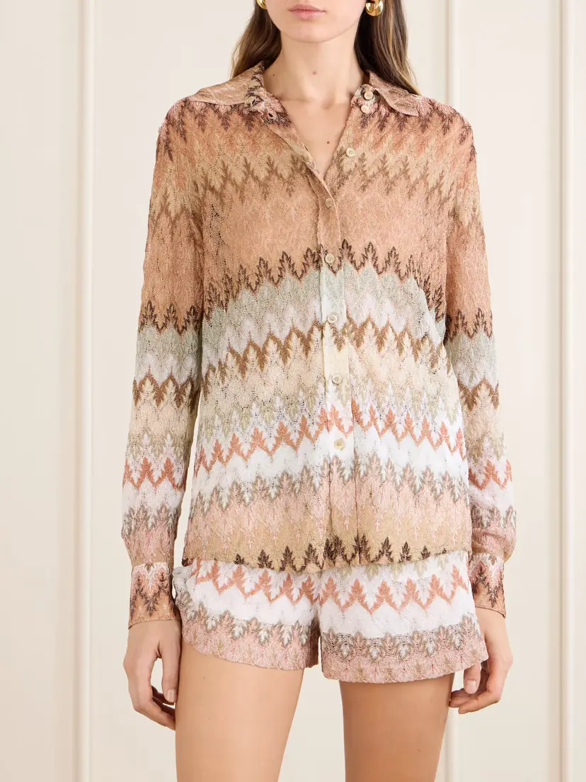 Missoni Striped Metallic Crochet-knit Shirt | Thumbnail 3 Missoni Striped Metallic Crochet-knit Shirt | Thumbnail 3