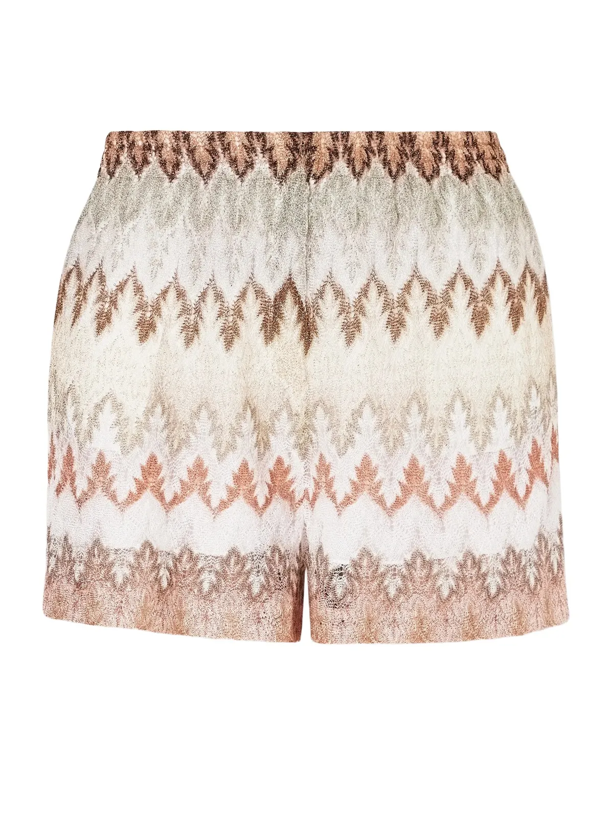 Striped Metallic Crochet-knit Shorts Striped Metallic Crochet-knit Shorts