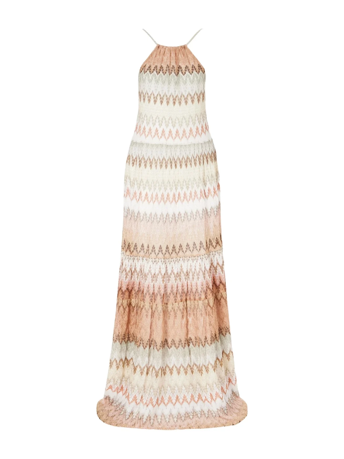 Striped Metallic Crochet-knit Maxi Dress
