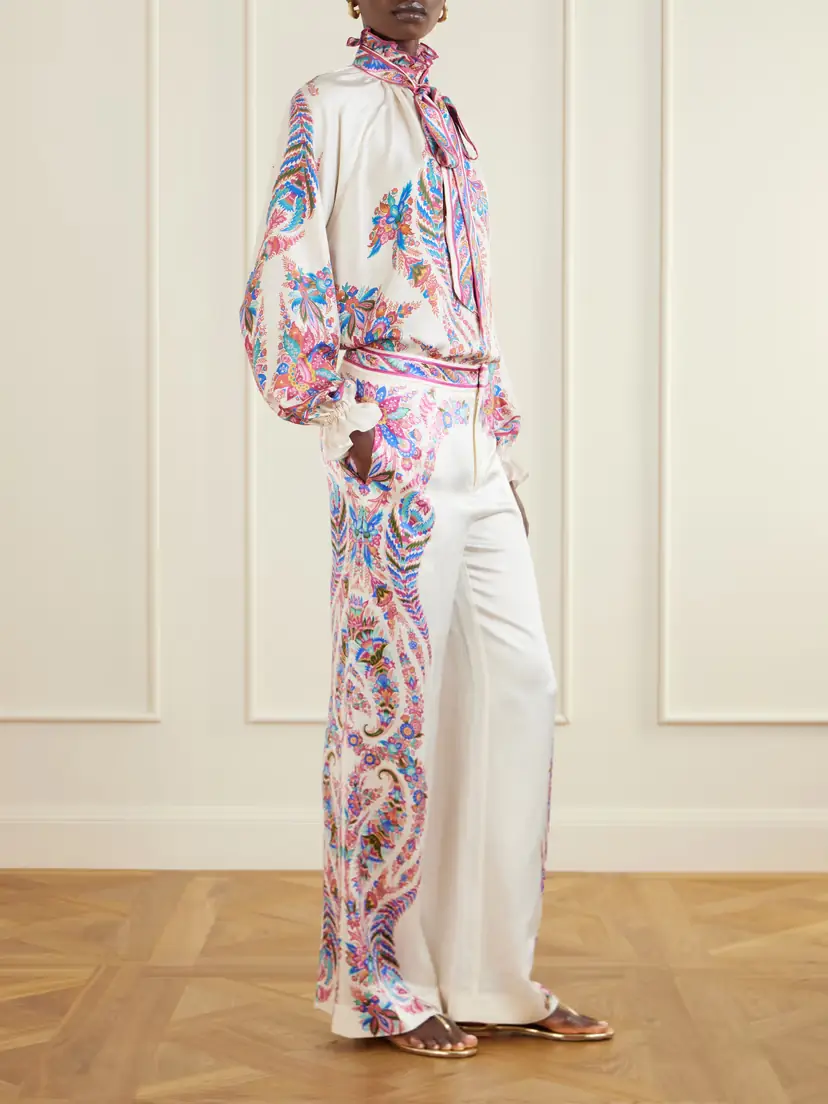Etro Floral-print Crepe Wide-leg Pants | Thumbnail 2 Etro Floral-print Crepe Wide-leg Pants | Thumbnail 2