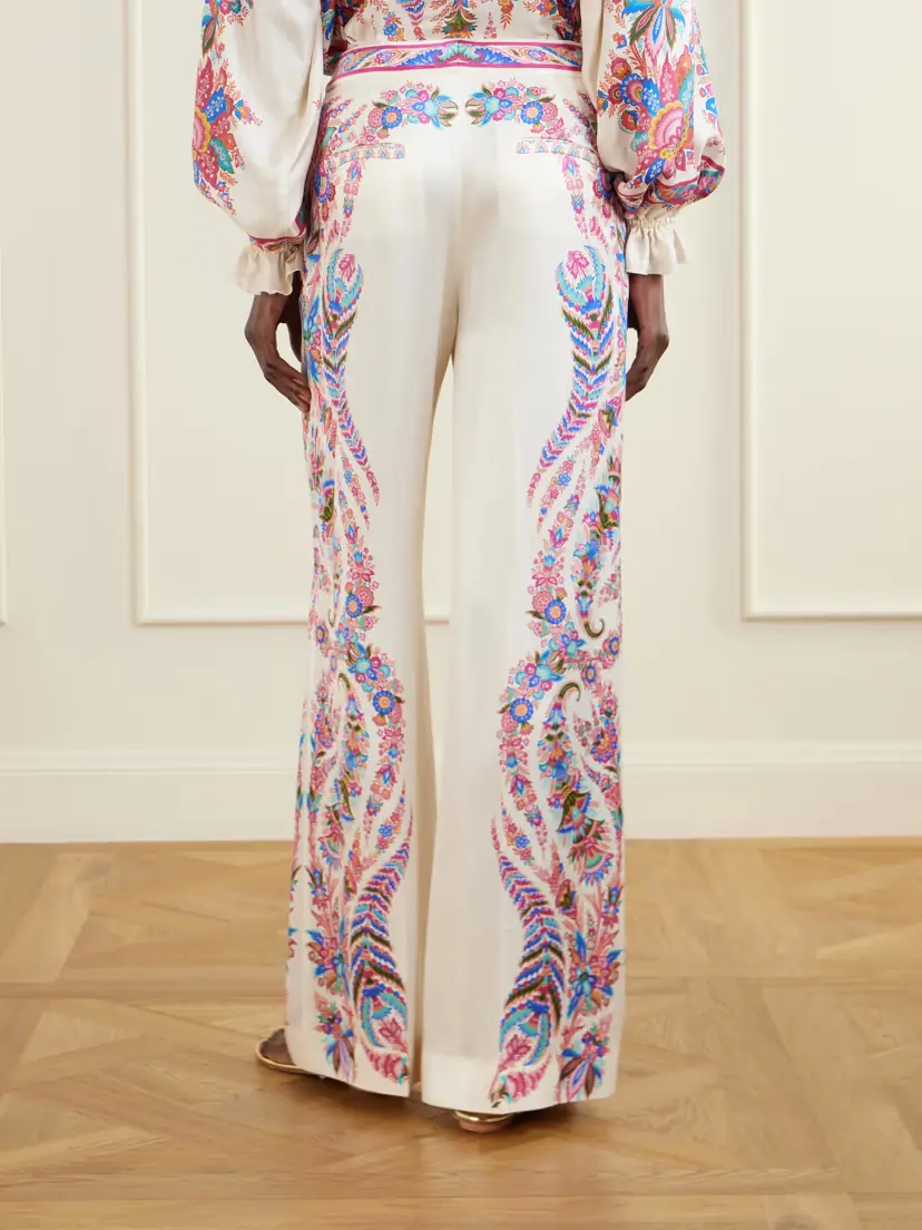 Etro Floral-print Crepe Wide-leg Pants | Thumbnail 4 Etro Floral-print Crepe Wide-leg Pants | Thumbnail 4