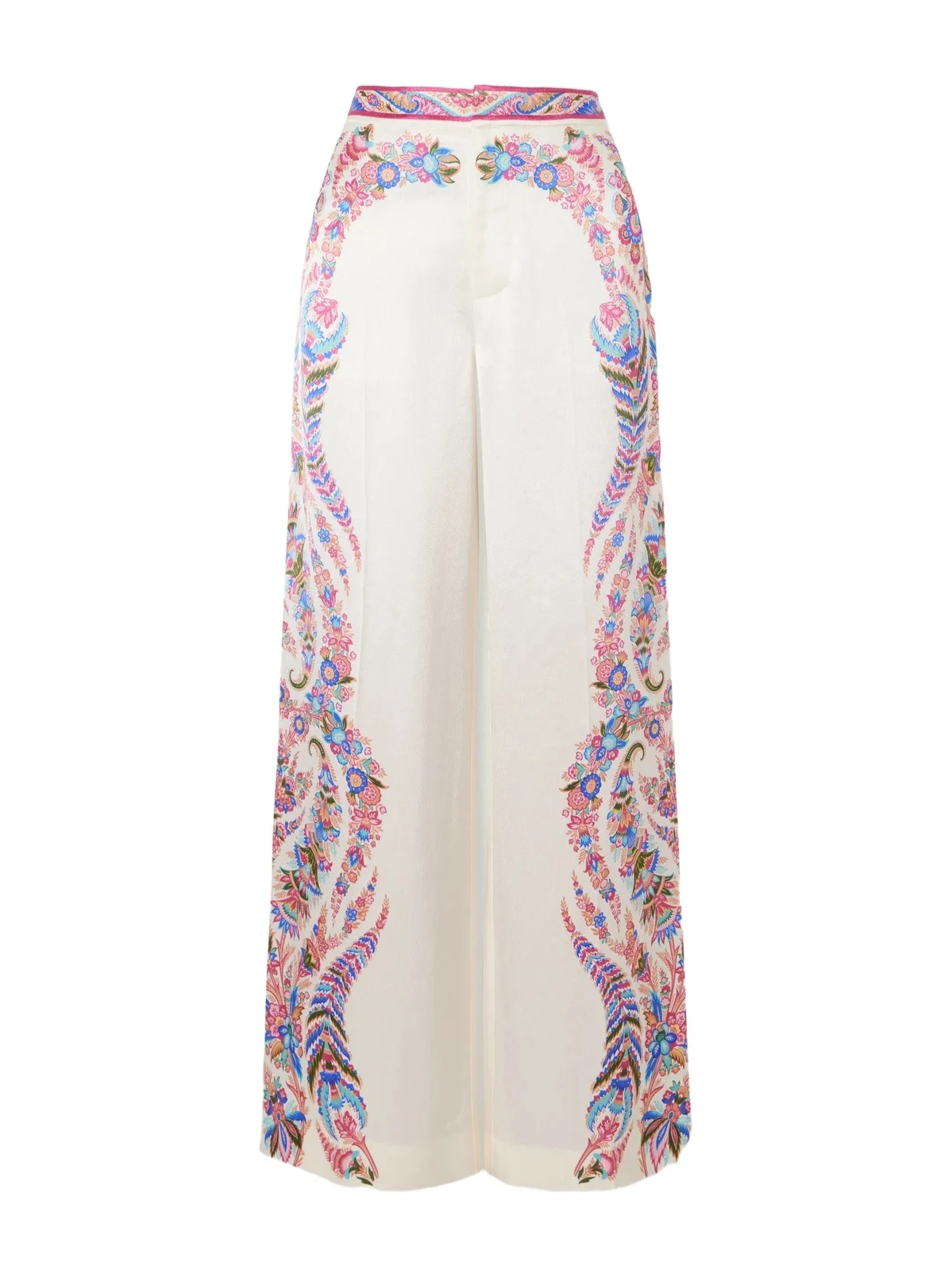 Floral-print Crepe Wide-leg Pants