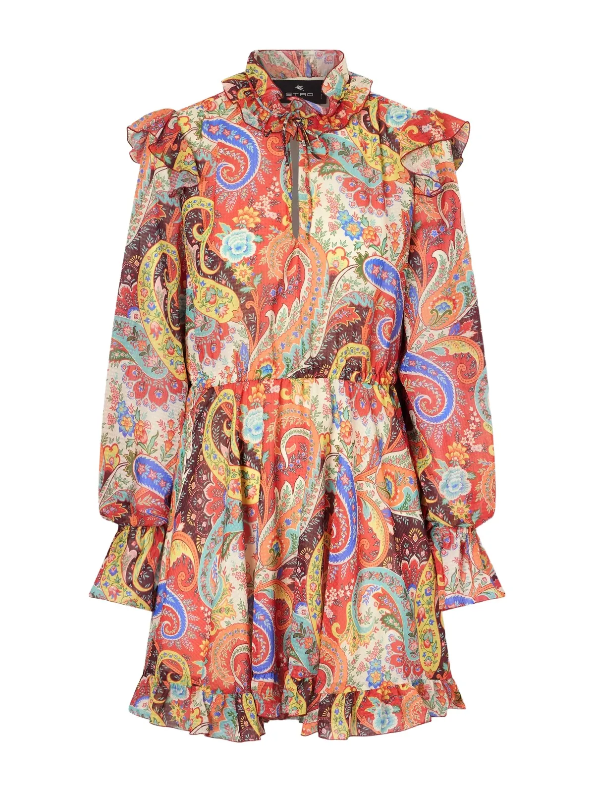 Ruffled Paisley-print Chiffon Mini Dress Ruffled Paisley-print Chiffon Mini Dress