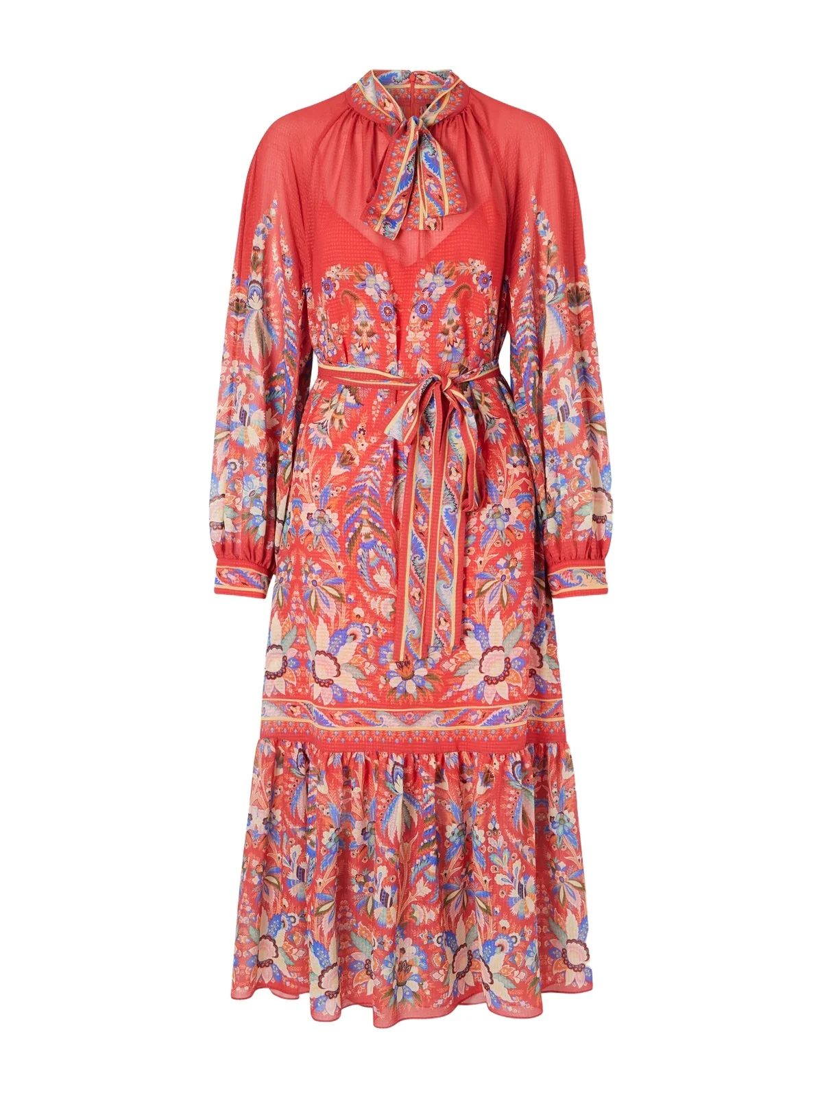Floral-print Chiffon Midi Dress Floral-print Chiffon Midi Dress