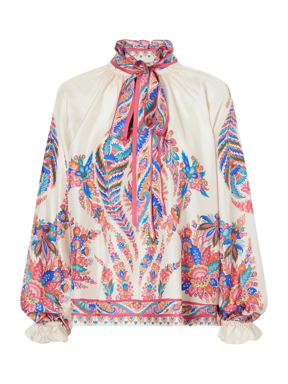 Pussy-bow Paisley-print Silk Blouse Pussy-bow Paisley-print Silk Blouse