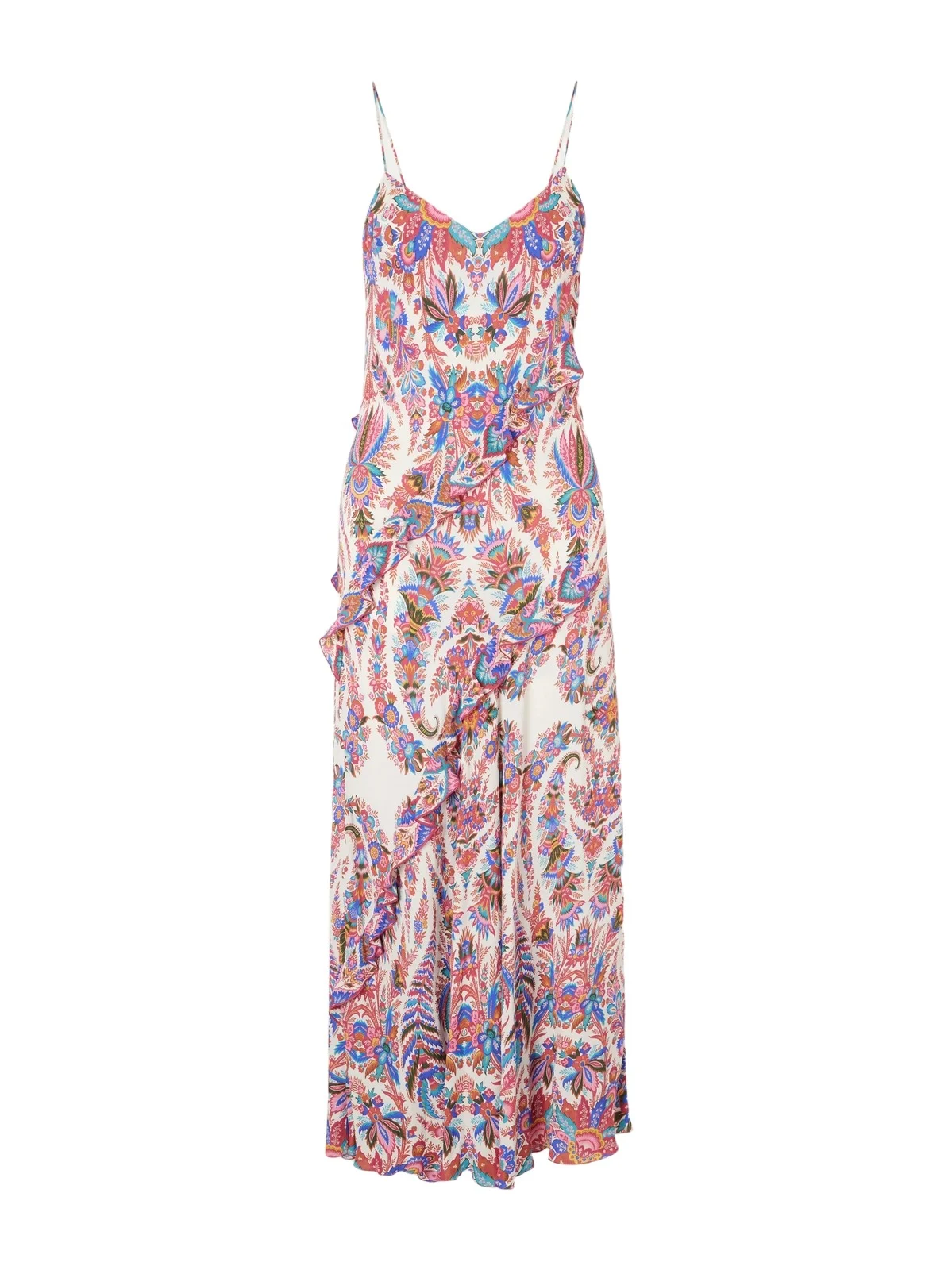 Ruffled Paisley-print Chiffon Maxi Dress Ruffled Paisley-print Chiffon Maxi Dress