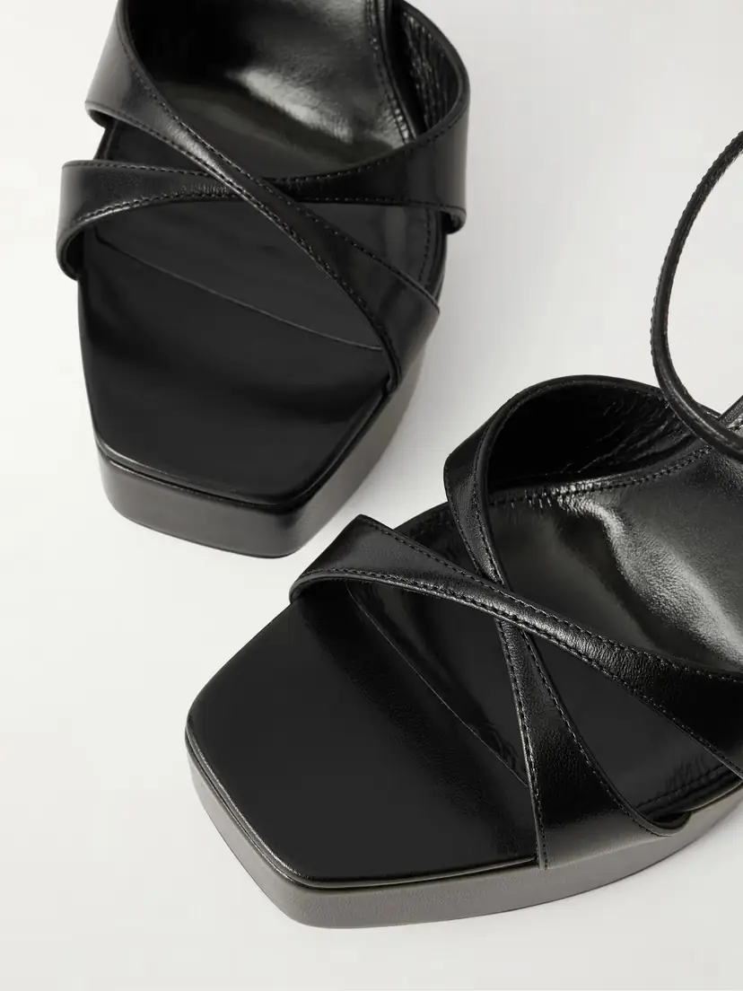 Saint Laurent Debbie Leather Platform Sandals | Thumbnail 3