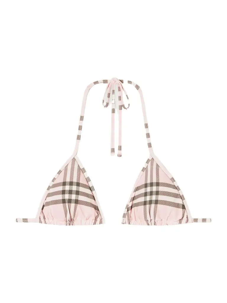 Burberry Sadie Checked Bikini Top | Image 1 Burberry Sadie Checked Bikini Top | Image 1