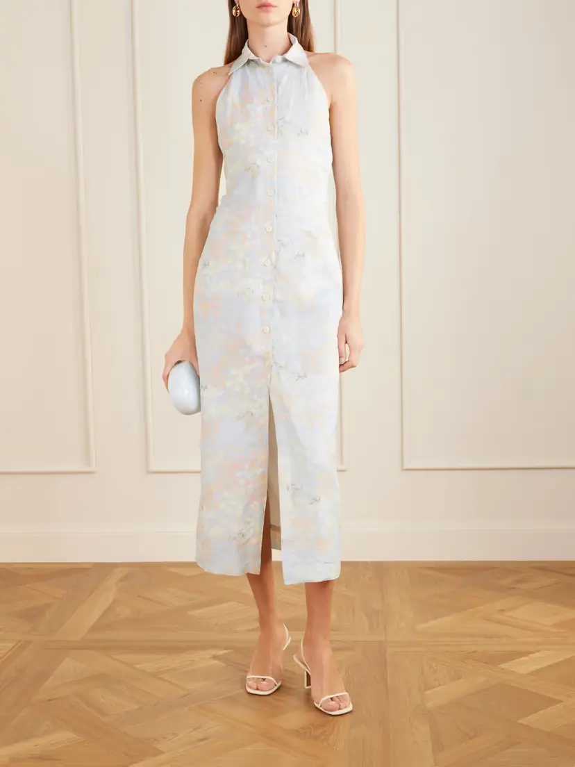 BERNADETTE Cici Jasmin Floral-print Linen Halterneck Midi Dress | Thumbnail 2 BERNADETTE Cici Jasmin Floral-print Linen Halterneck Midi Dress | Thumbnail 2