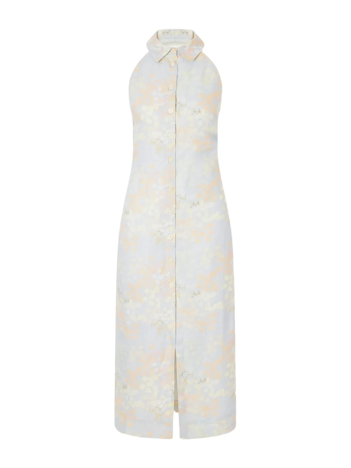 BERNADETTE Cici Jasmin Floral-print Linen Halterneck Midi Dress