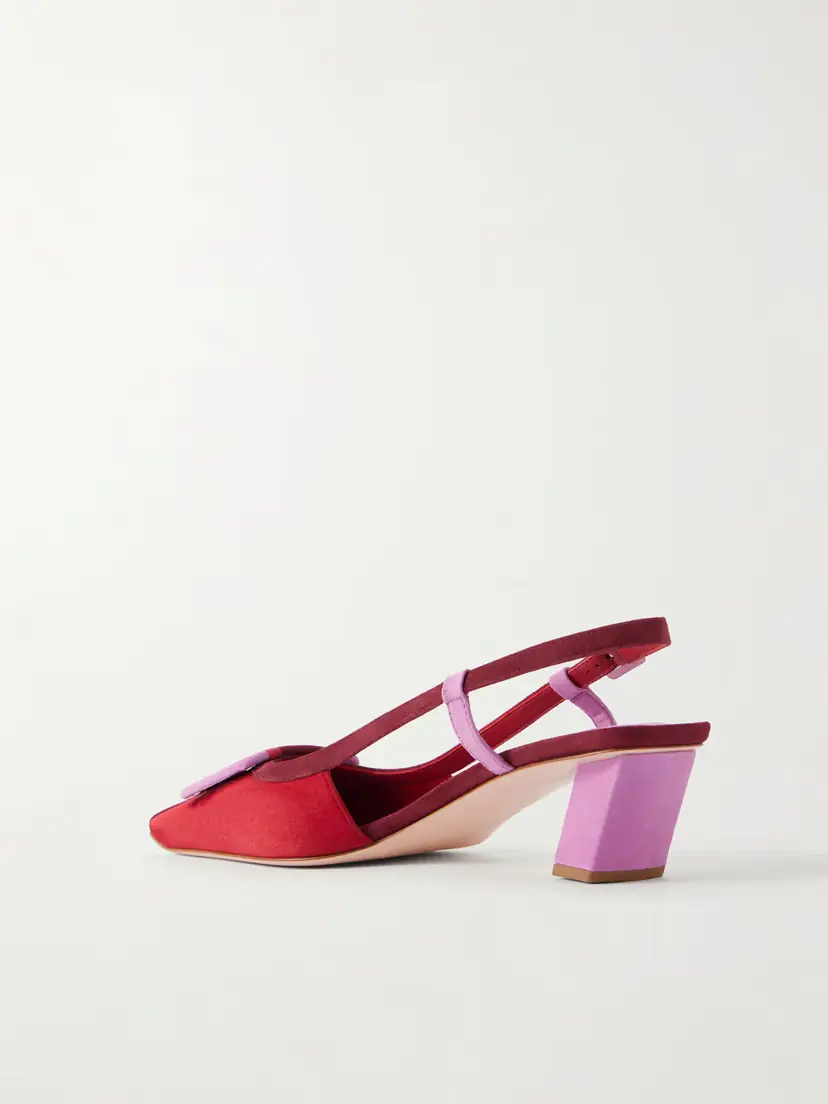 Roger Vivier Belle Vivier 45 Color-block Suede Slingback Pumps | Thumbnail 3 Roger Vivier Belle Vivier 45 Color-block Suede Slingback Pumps | Thumbnail 3