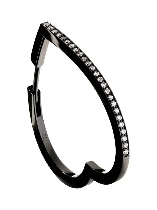 Antifer Heart Large 18-karat Black Gold Diamond Single Earring Antifer Heart Large 18-karat Black Gold Diamond Single Earring