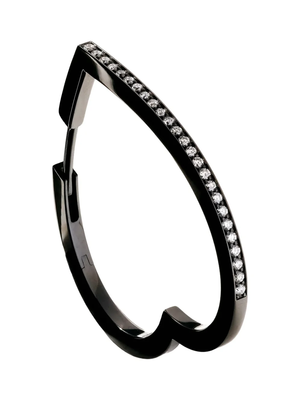 Repossi Antifer Heart Large 18-karat Black Gold Diamond Single Earring