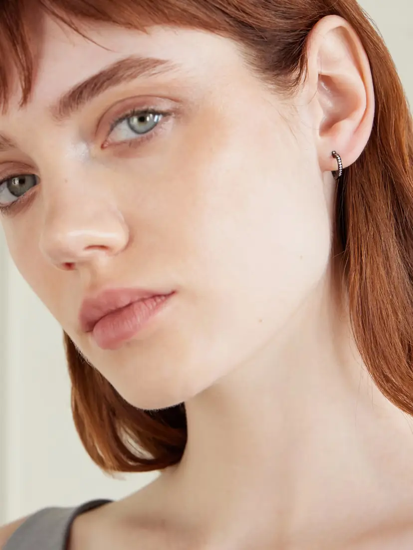 Repossi Antifer Heart Small 18-karat Black Gold Diamond Single Earring | Thumbnail 2 Repossi Antifer Heart Small 18-karat Black Gold Diamond Single Earring | Thumbnail 2