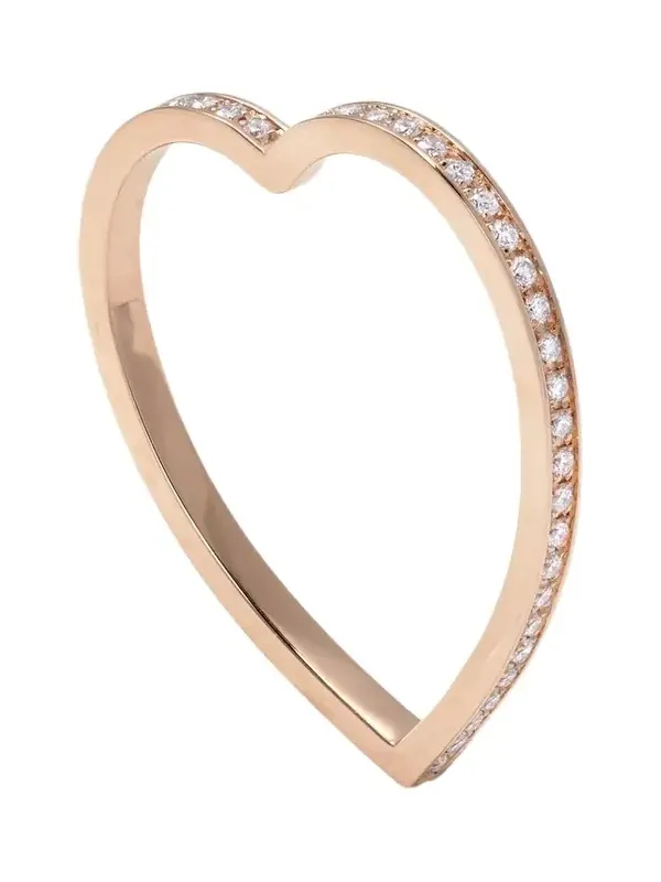 Antifer Heart 18-karat Rose Gold Diamond Ring