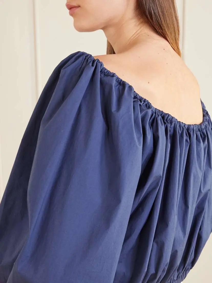 BERNADETTE Ally Off-the-shoulder Cropped Cotton-blend Blouse | Thumbnail 6 BERNADETTE Ally Off-the-shoulder Cropped Cotton-blend Blouse | Thumbnail 6