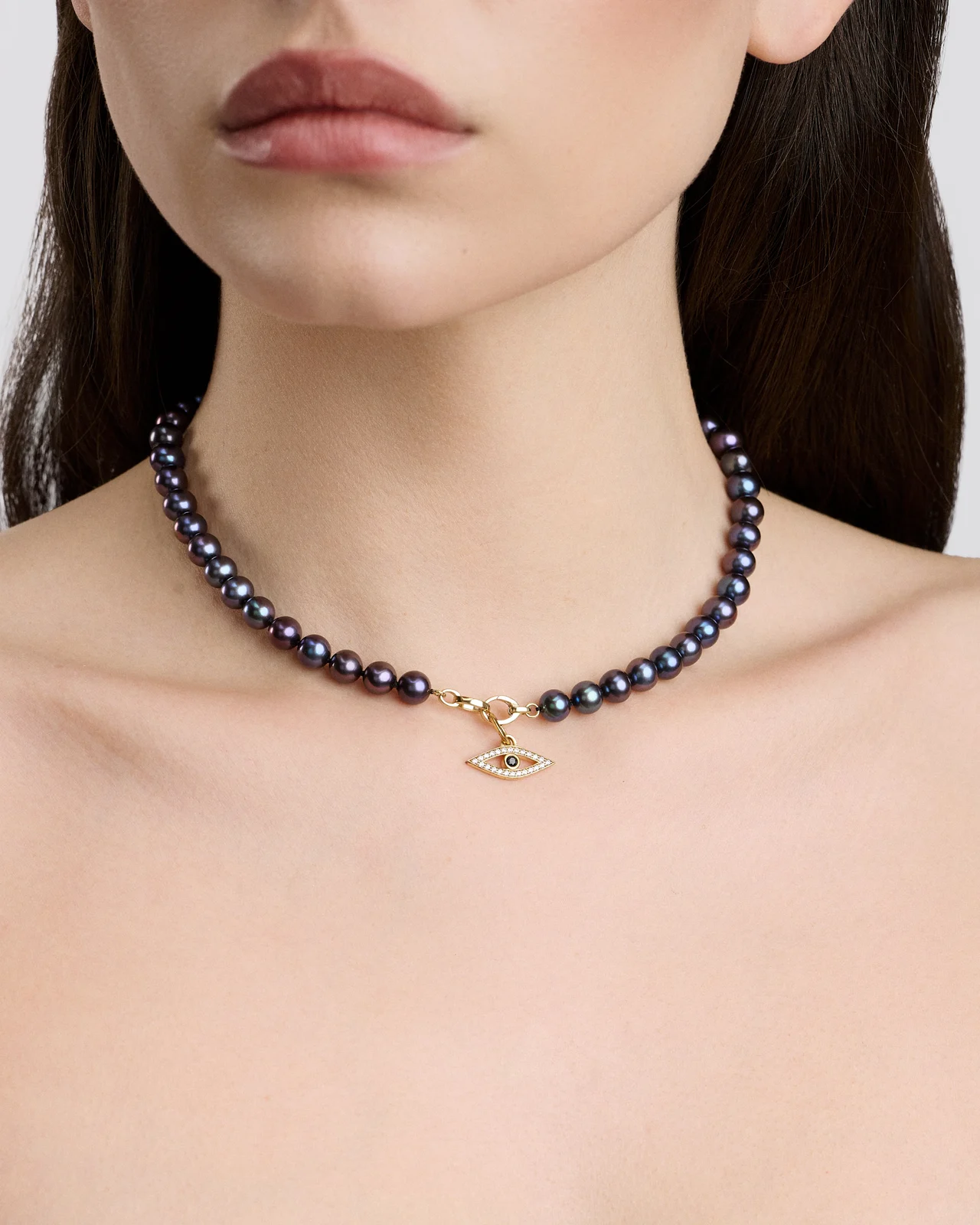 Freshwater Pearl Necklace Black / 22