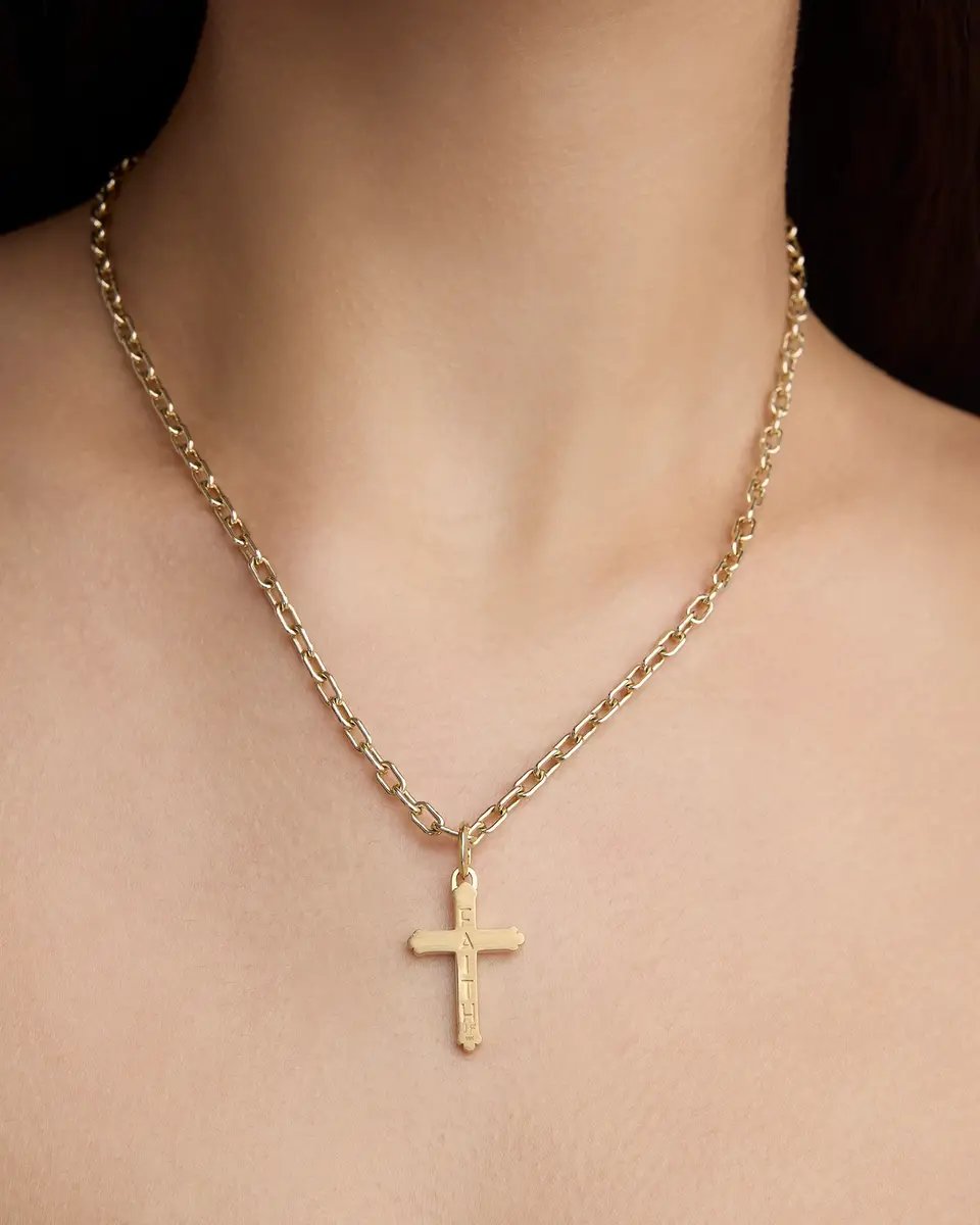 Jennifer Fisher Jennifer Fisher Faith Medium Royal Cross in 18K Yellow Gold | Thumbnail 2