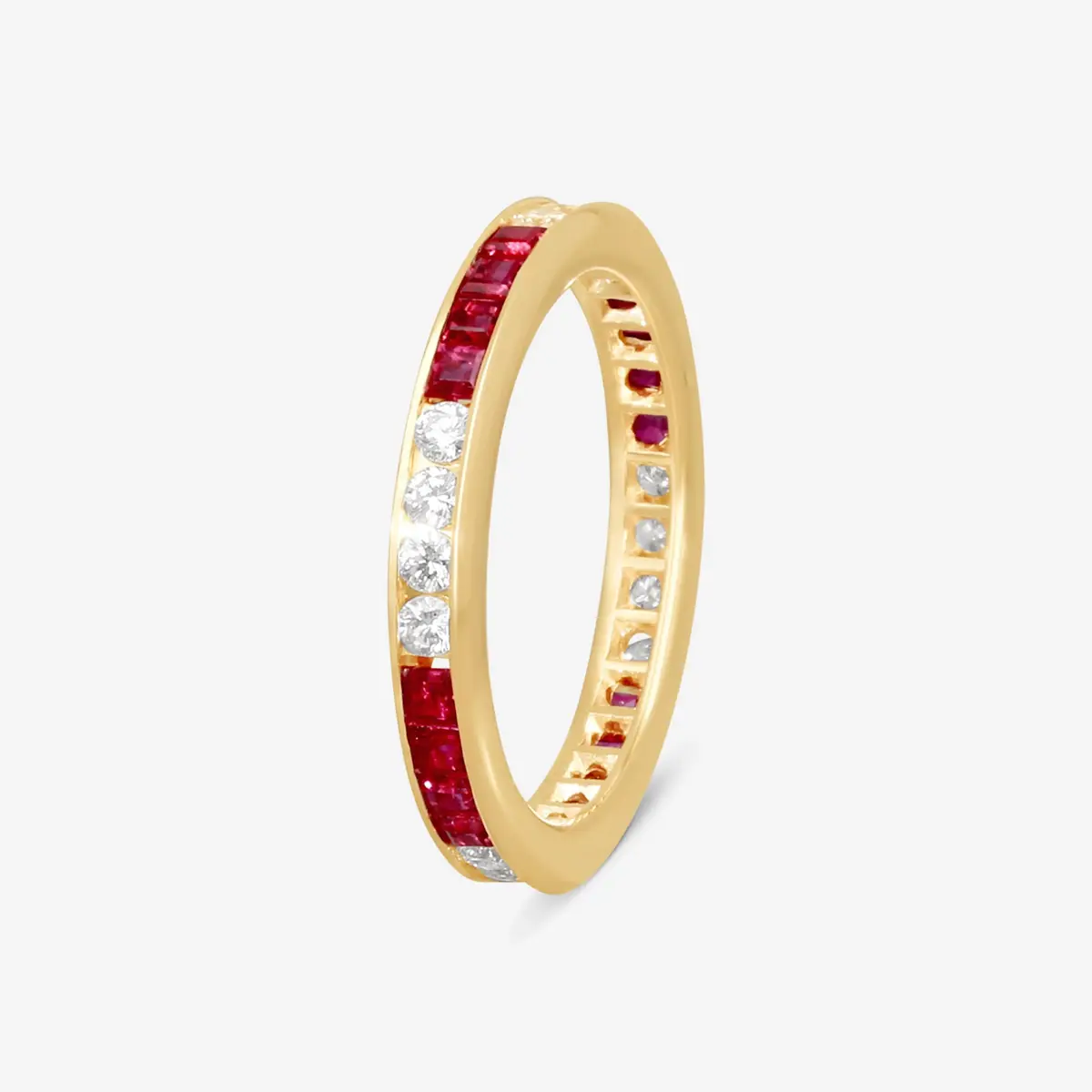 Suna Suna 14K Yellow Gold Diamond & Ruby Wedding Band Ring Sz. 6.75 by The Solist | Thumbnail 2 Suna Suna 14K Yellow Gold Diamond & Ruby Wedding Band Ring Sz. 6.75 by The Solist | Thumbnail 2
