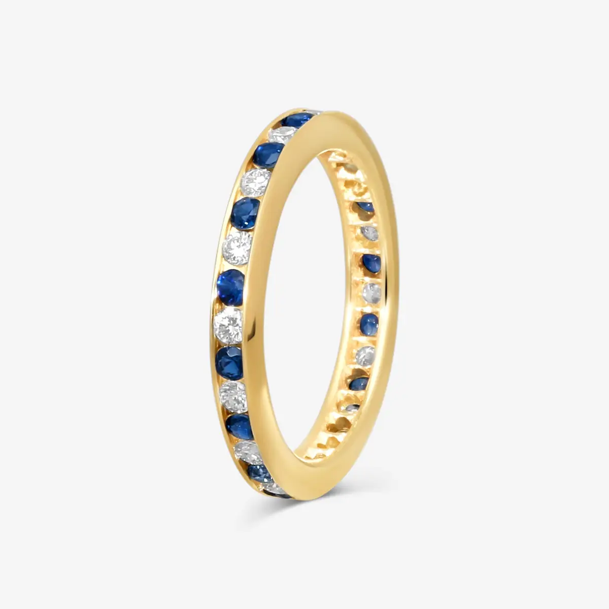 Suna Suna 14K Yellow Gold Diamond & Sapphire Wedding Band Ring Sz. 5.75 by The Solist | Thumbnail 2 Suna Suna 14K Yellow Gold Diamond & Sapphire Wedding Band Ring Sz. 5.75 by The Solist | Thumbnail 2